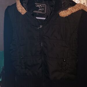 Ashley by 26 International Black Zip-Up Jacket